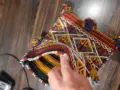 старинна българска тъкана торба (овчарска/битова торба или дисаги за през рамо), снимка 11