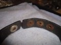 СТАРА РОКЕРСКА КОЖЕНА ХЕВИ МЕТЪЛ СТИЛ ГРИВНА с МЕТАЛНИ ПЛОЧКИ 29097, снимка 2
