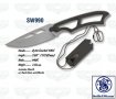 Нож за врат Smith & Wesson със свирка, за оцеляване, снимка 2