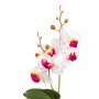 Изкуствена декоративна орхидея в саксия, 31 см, бяла/лилава, снимка 2