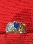 СТАРИНЕН АР НУВО ФЛОРАЛЕН СКЪПОЦЕНЕН СРЕБЪРЕН ПРЪСТЕН СРЕБРО ВИСОКА ПРОБА с ШЛИФОВАН ЛАЗУРИТ 25290, снимка 14