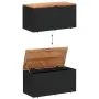 vidaXL Външна кутия за съхранение черна 110x50x54 см PE ратан акация, снимка 7