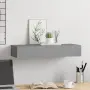 vidaXL Стенен рафт с чекмедже, сив, 60x23,5x10 см, МДФ, снимка 3