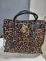 Чанта Michael Kors Rare Hamilton Traveler Leopard Calf Hair Satchel, снимка 2
