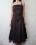 Официална елегантна дълга дамска рокля в кафяв цвят р-р S, снимка 2