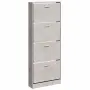vidaXL Шкаф за обувки, бетонно сив, 59x17x150 см, инженерно дърво, снимка 1
