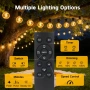 Соларни гирлянди за градина, 10 метра, IP65 LED крушки G40, дистанционно, снимка 8