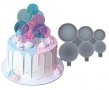 3 размера кръг силиконов молд форма близалки pops cakes Lollipop Pop Cake Попскейк фондан смола, снимка 1 - Форми - 38764155