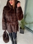 Дамско кафяво палто , снимка 4