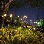 Комплект от 2 топли бели LED соларни лампи с 6 крушки за декорация на градина светулки, снимка 1