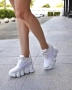 Кецове на платформа - бяла кожа с мрежа, снимка 2