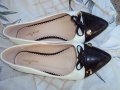 Дамски лачени обувки на МАТ-СТАР черно и бяло, снимка 1 - Дамски елегантни обувки - 42863759