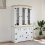 vidaXL Висок шкаф Corona, бял, 112x43x191,5 см, мексикански бор масив, снимка 2