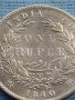 Сребърна монета 1 рупия 1840г. Индия - Британска кралица Виктория 40387, снимка 3