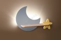 LED Детска лампа с рафтче Луна и звезда, снимка 1 - Лампи за стена - 42402220