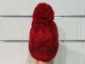 Нова дамска зимна червена шапка с пух/помпон, снимка 9