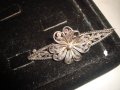 ЮВЕЛИРНО РЪЧНО ИЗРАБОТЕНА СТАРИННА СРЕБЪРНА ФЛОРАЛНА БРОШКА АРТ НУВО РЕТРО АРТ БИЖУ ФИЛИГРАН 17254, снимка 5