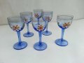 Чашки за ракия цветно синьо стъкло , снимка 2