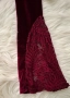Рокля в цвят бордо от кадифе с дантела, снимка 8