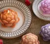 3D  2 размера лотос лотус притворен силиконов молд форма фондан шоколад гипс смола свещ сапун, снимка 3
