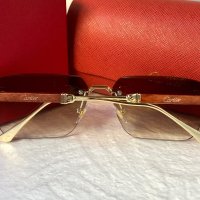 Cartier мъжки слънчеви очила с дървени дръжки, снимка 9 - Слънчеви и диоптрични очила - 42842550