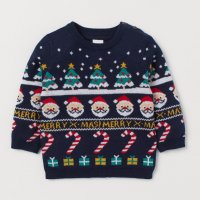 Коледен пуловер H&M 80/86, снимка 5 - Бебешки блузки - 31806153