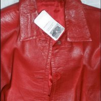 червено  яке  естествена кожа М размер  марка VERA Pelle, снимка 3 - Якета - 34375919