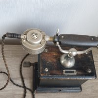 Рядък телефон с две манивели началото на 20 век, снимка 8 - Антикварни и старинни предмети - 42859603