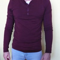 Мъжка блуза цвят бордо, чисто нова размер S, снимка 1 - Блузи - 44432101