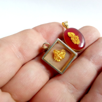 винтидж позлатена висулка със Самородно злато , снимка 9 - Антикварни и старинни предмети - 44688710
