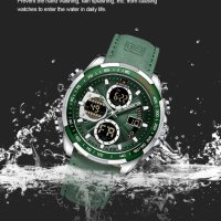 Мъжки часовник Naviforce Military Watch, Сребрист / Зелен, снимка 3 - Мъжки - 40246326