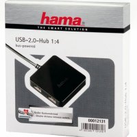 Нов хъб USB Hub Hama 4-портов, USB 2.0, снимка 1 - Друга електроника - 29610556