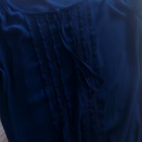 Тъмно синя ефирна блузка, снимка 4 - Корсети, бюстиета, топове - 29331651