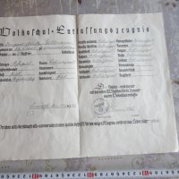 Немски документ диплома 3 Райх Адолф Хитлер, снимка 1 - Колекции - 33821615