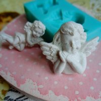Малки свирещо и подпряно ангелчета ангел силиконов молд форма за украса торта фондан гипс кръщене, снимка 3 - Форми - 24518120