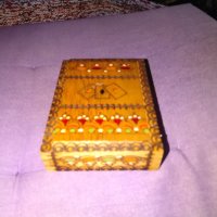 Кутия за карти и молив дървена от соца 124х90мм, снимка 1 - Карти за игра - 44375097