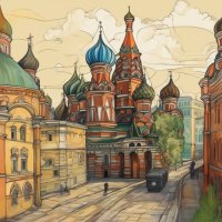 "Стара Москва", дигитално изкуство, снимка 1 - Картини - 42746226
