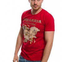 Нова мъжка червена тениска с трансферен печат България - Treasure Land (Земя на съкровищата), снимка 7 - Тениски - 29889652