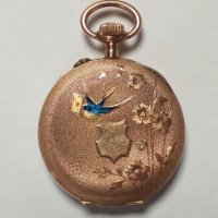 Джобен Часовник Union Horlogere Златен, снимка 2 - Антикварни и старинни предмети - 29124205