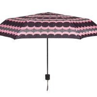 Сгъваем чадър за дъжд с черни розови геометрични шарки 23,5 см, снимка 2 - Други - 42876483