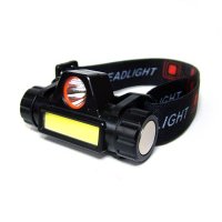 Акумулаторен LED челник, CREE LED + COB CREE LED, лента за глава и магнит, micro USB, снимка 1 - Къмпинг осветление - 29104593