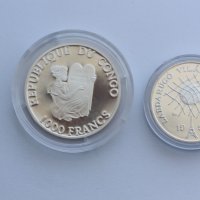 1000 франка Конго  - Световно първенство Франция 1998, снимка 2 - Нумизматика и бонистика - 36579288