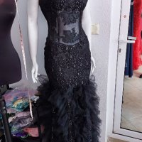 бална официална рокля русалка с полупрозрачен корсет , снимка 1 - Рокли - 28348859