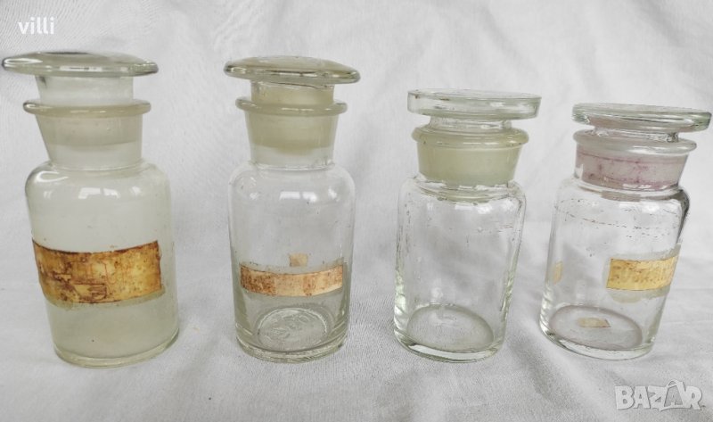 Стъкен съд за съхранение - буркан с шлифова тапа 6 бр., снимка 1