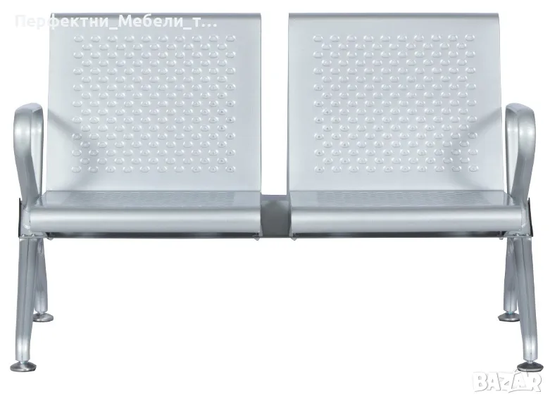 двойна 2-местна метална пейка за чакалня,болници,клиники,училища,учреждения, снимка 1