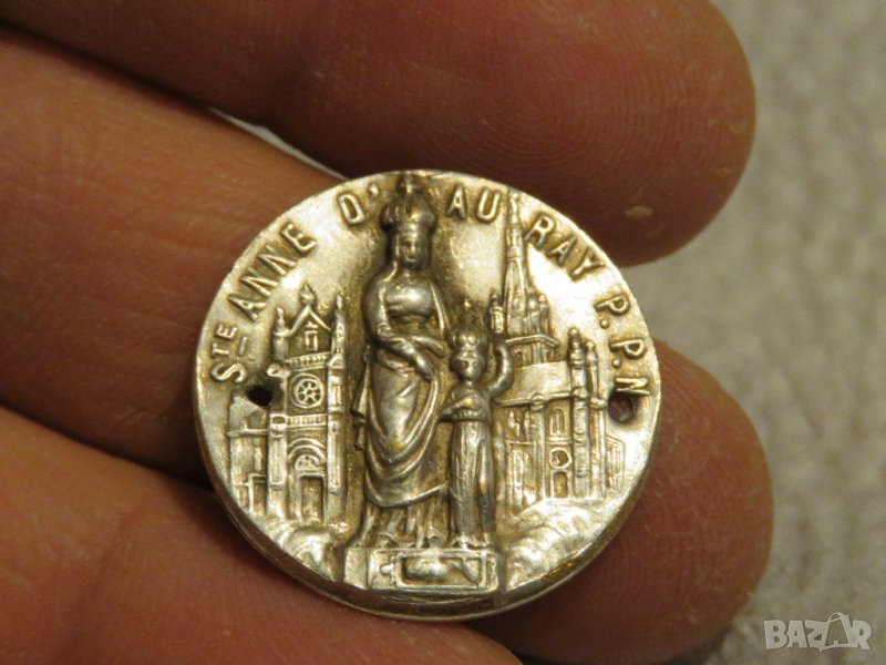 сребърен плакет църквата Sainte-Anne-d'Auray - Старинна духовна  красота сребро, снимка 1