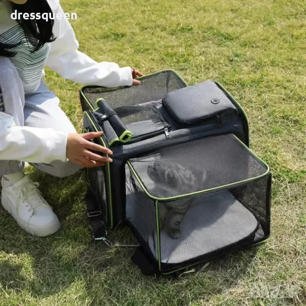 4329 Сгъваема котешка пътна чанта с голям капацитет, снимка 1