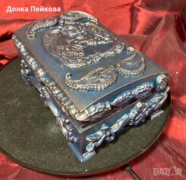 Ръчно декорирана кутия за бижута ръчна изработка, снимка 1