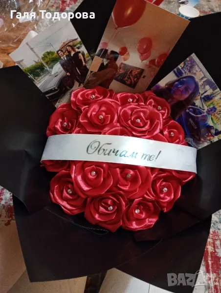 Букети от сатенени рози , снимка 1