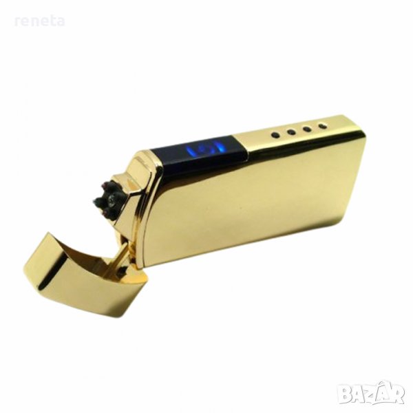 Запалка Ahelos, Електрическа, Плазмена, Златиста, снимка 1